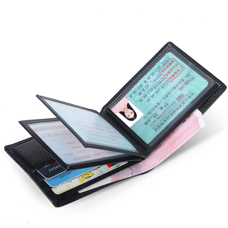 The first layer of the dermis Driver's license wallet Cross section multi-function cowhide Wallet have cash less than that is registered in the accounts Loose-leaf man coin purse