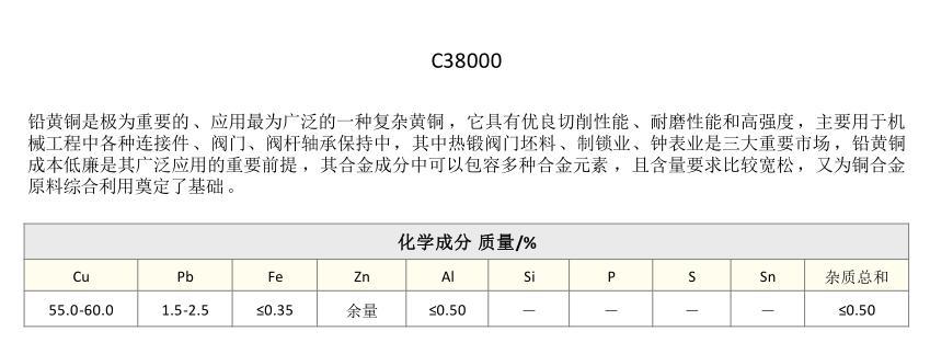 C38000铅黄铜