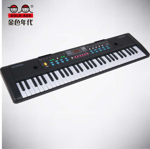 Golden Age 61-key children's music electronic keyboard, educational small piano with microphone, children's electronic keyboard wholesale