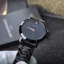 古欧 GUOU 个性 新款 时尚 酷黑色不锈钢带 星空 女士手表