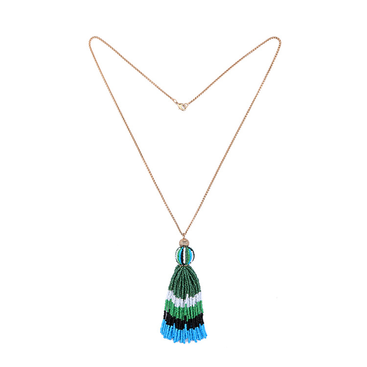 European And American Fashion Chain Long Ethnic Style Tassel Necklace Elegant Bohemian Beach Accessories Necklace Clavicle Chain display picture 9