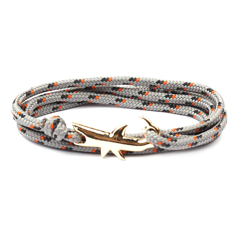 10g Weight Bracelets Classification Alloy, rope Chain Material 1 Piece Quantity Holiday, Daily, Street Occasion Alloy, rope Material Shark Pattern Men's Gender Layered Design Casual, Simple Style Style Casual Simple Style Shark Alloy Rope Layered Men's Bracelets Men's Chain Bracelets 16