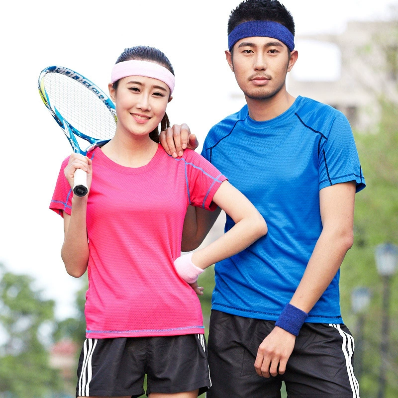 Летняя уличная быстросохнущая футболка для пар, мужская спортивная футболка с короткими рукавами, женская тонкая рекламная рубашка с круглым вырезом, Прямая продажа с фабрики