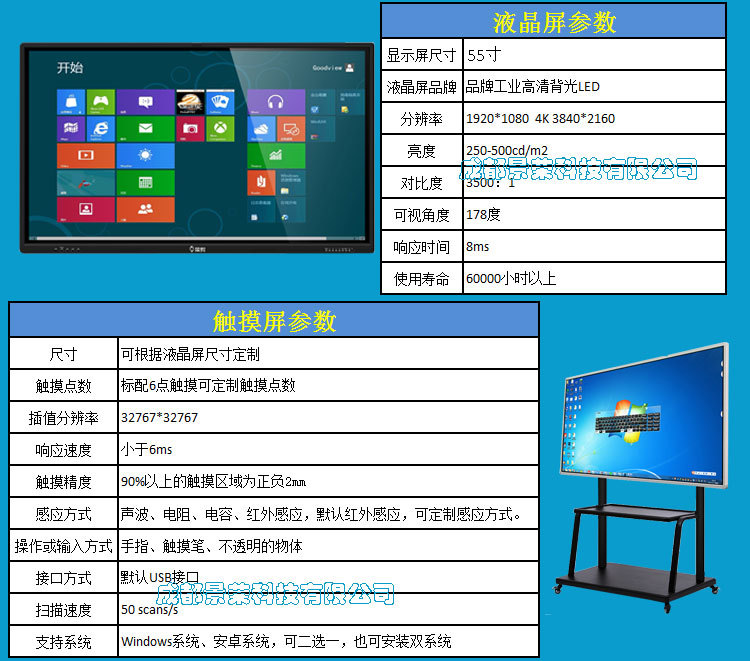 55寸壁挂式触摸查询一体机06