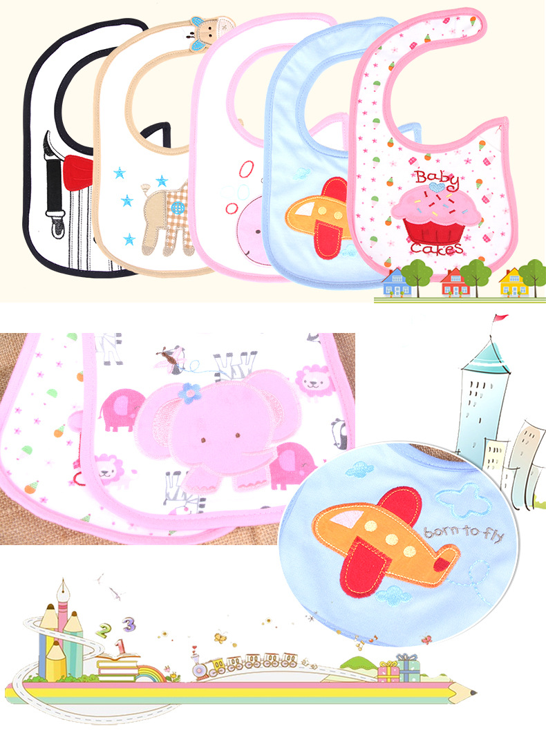 印花刺绣口水巾儿童围嘴婴儿口水兜_09