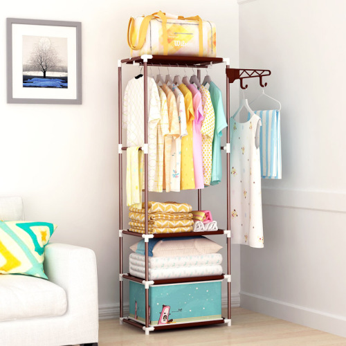 Yaruifan simple coat rack floor-standing clothes rack thickened steel pipe assembly simple modern storage rack