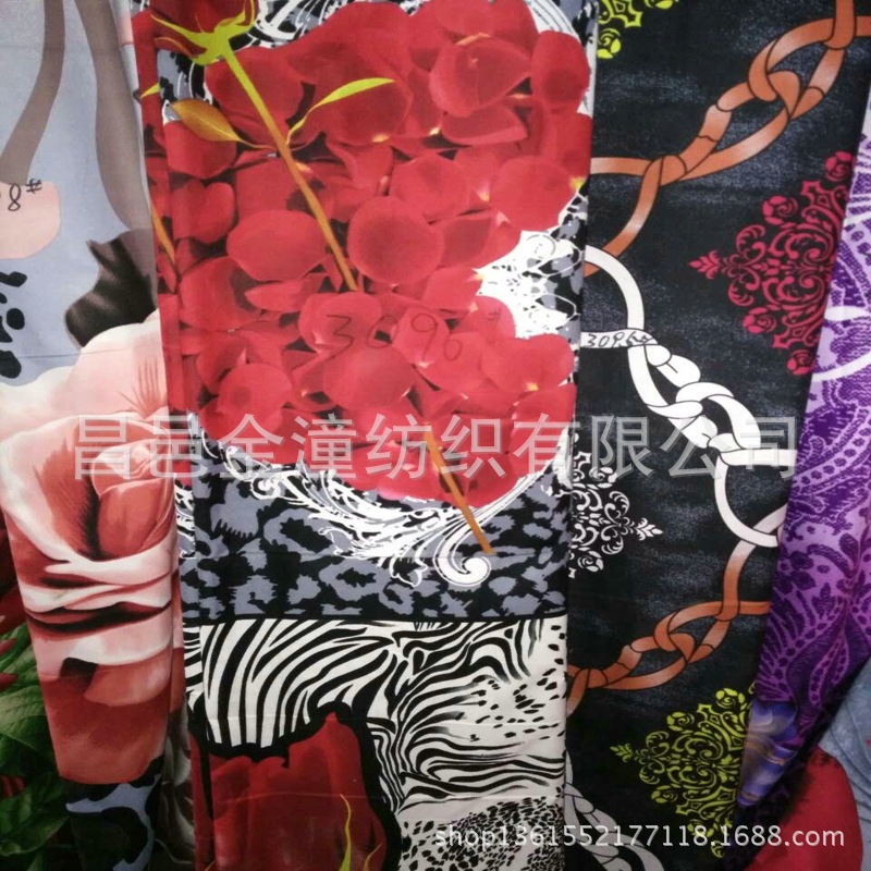 涤纶印花布 90-120g斜纹分散3D印花 70-80g平纹分散 全涤床单布