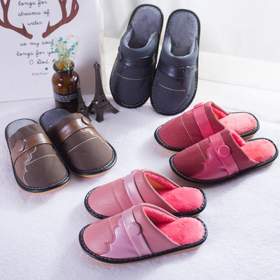 2019 new pattern Home Shoes winter non-slip Mute Cotton slippers Dichotomanthes bottom Leather slippers Manufactor Direct selling