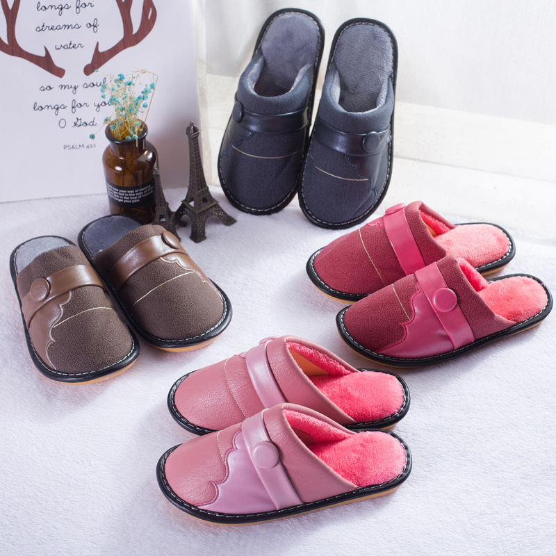 2019 new pattern Home Shoes winter non-slip Mute Cotton slippers Dichotomanthes bottom Leather slippers Manufactor Direct selling