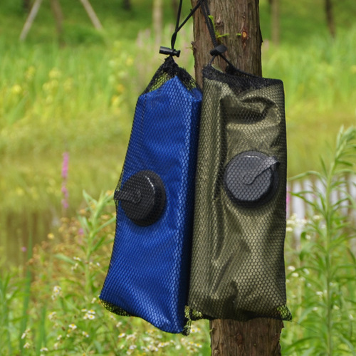 Solar shower bag, outdoor self-driving camping hot water bottle, portable outdoor sunbathing and bathing water storage bag 20L