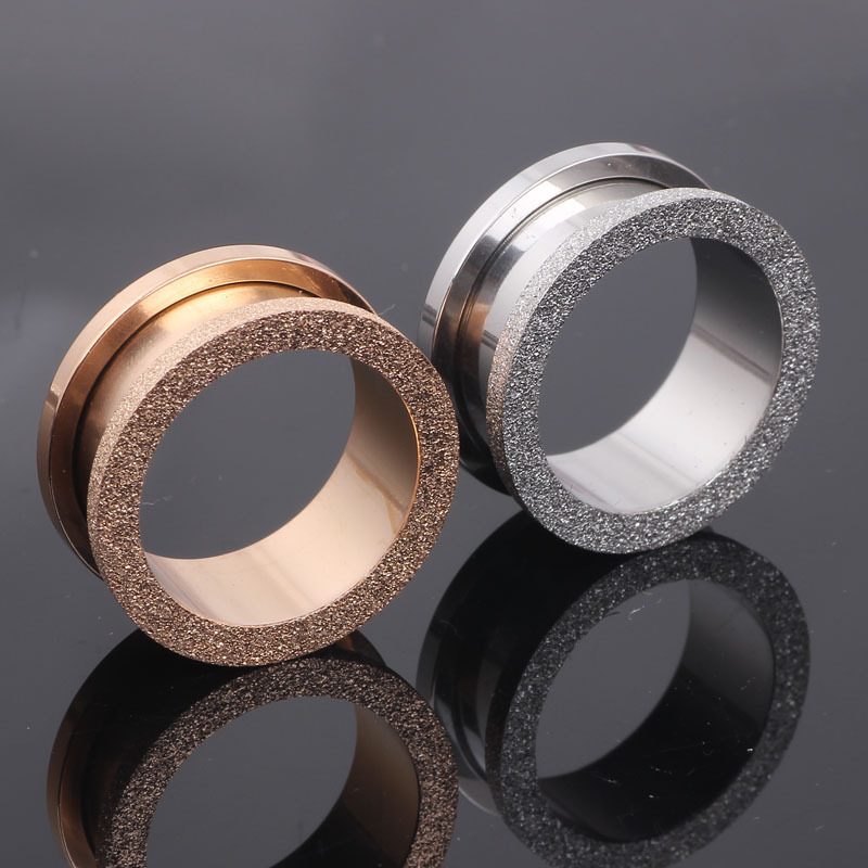 Ear Auricle Stainless Steel Matte Large Face Frosted Ear Expansion Body Piercing Jewelry Rose Gold 20mm detail image 7