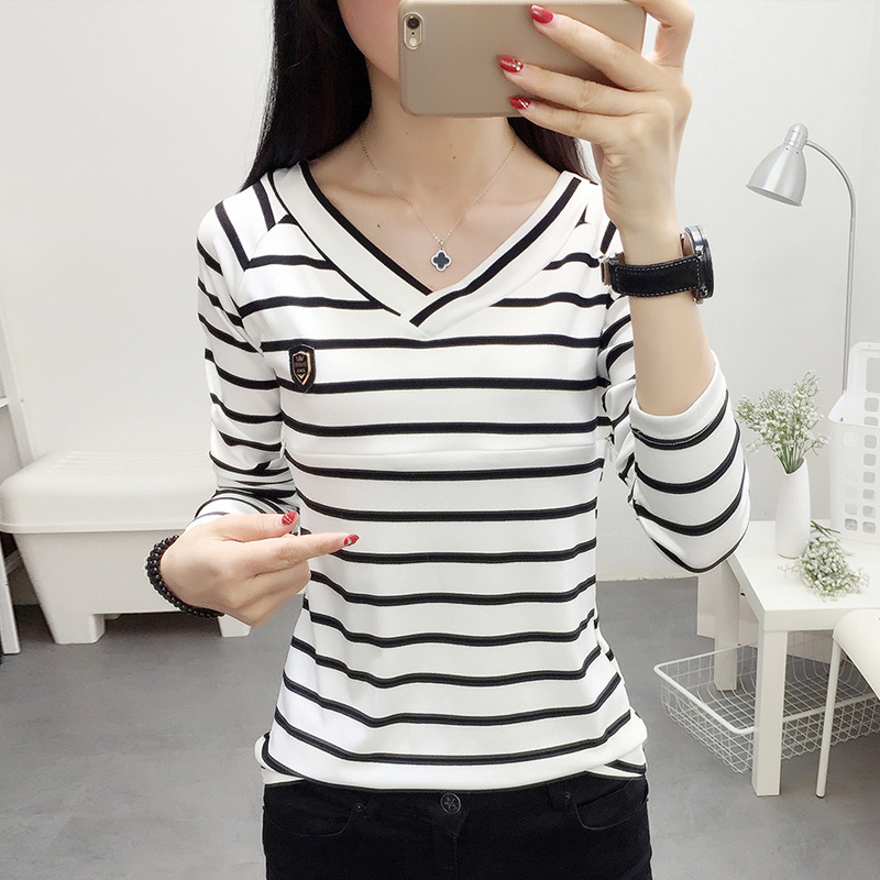 哺乳衣外出秋季2021新款百搭條紋長袖喂奶衣 産後哺乳t恤外出哺乳