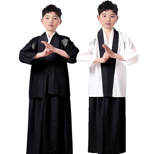 boy kids kimono dresses samurai costume, photo shooting stage performance drama cosplay costume for children