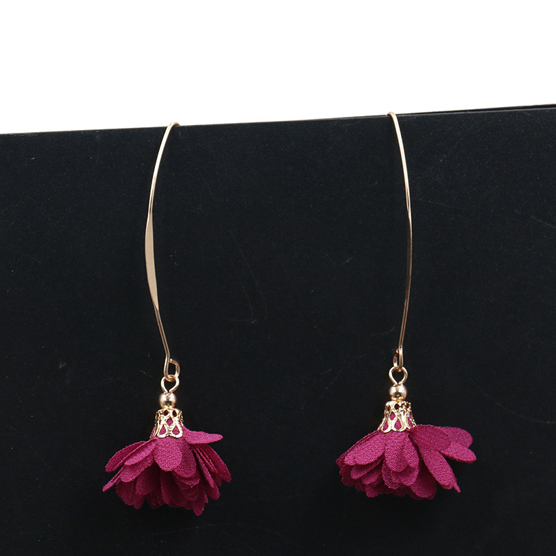 Fashion Temperament Flower Diamond Earrings Long Personalized Fashionable Earrings Versatile Earrings