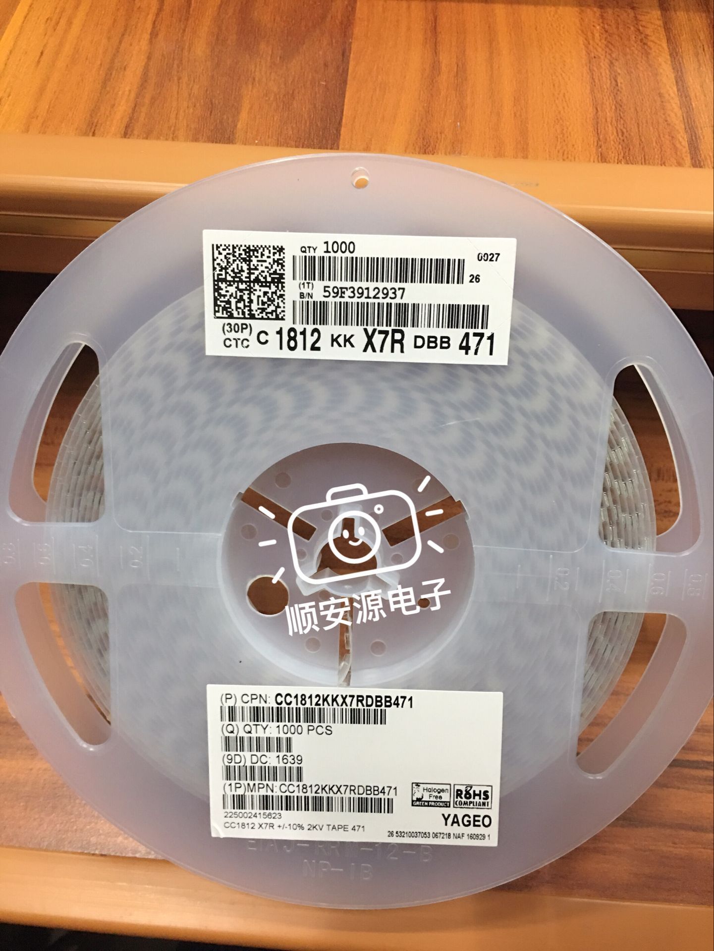 供应原装国巨高压电容 CC1812KKX7R9BB105  1812 105PK 50V 