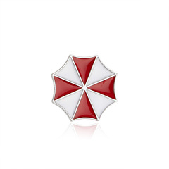 Hot-selling European and American Film & TV Accessories: Biohazard Umbrella Brooch with Small Red Umbrella, Alloy Design—Cross-Border Supply