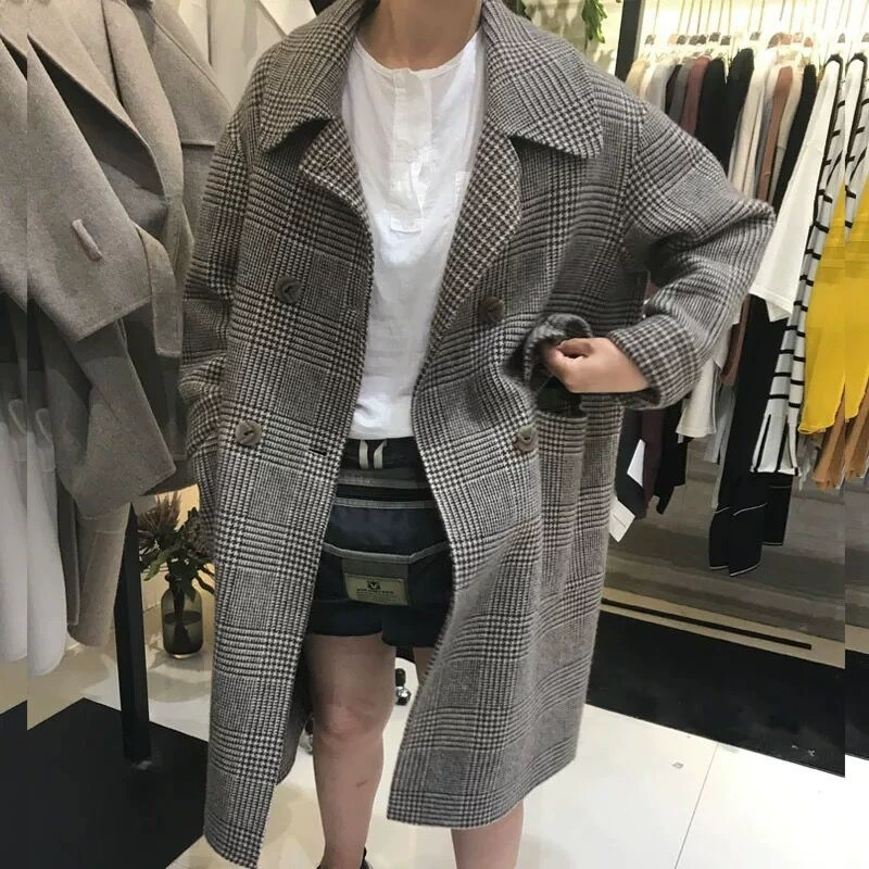 Серая Двусторонняя куртка ручной работы в Корейском стиле в стиле ретро в британском стиле, 2022