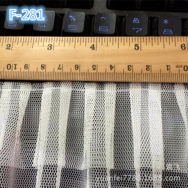 F-281双层网纱打皱折特种花边DIY服装辅料来样DIY批发加工