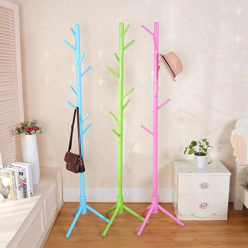 Solid wood floor-standing coat rack, simple living room and bedroom creative floor-standing coat rack, modern clothes rack