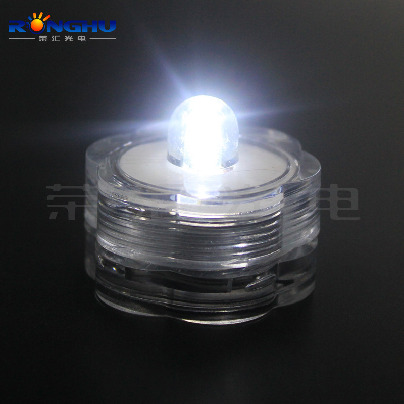 供应LED水底潜水灯发防水光蜡烛灯梅花浴缸鱼缸装饰变色灯