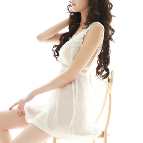 Foreign trade sexy lace tulle pajamas, home clothes, backless nightgown for women summer, manufacturer wholesale drop-shipping nightgown for sleeping