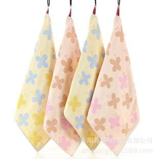 Zhiyang colorful creative butterfly flower three-layer gauze square towel hand wipe kitchen towel factory wholesale