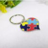 Guangdong manufacturer customized metal heart -shaped puzzle keychain color on the color paint craft craft buffer circle can be used as logo