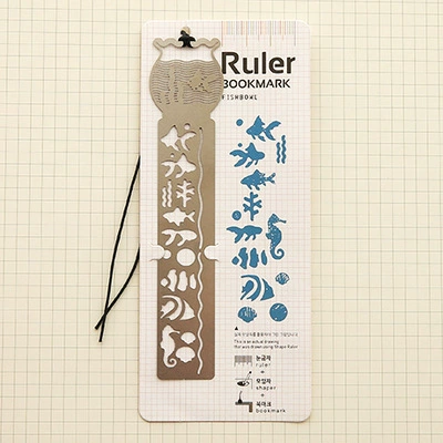 Fresh cartoon stationery for elementary school students, metal template, ruler