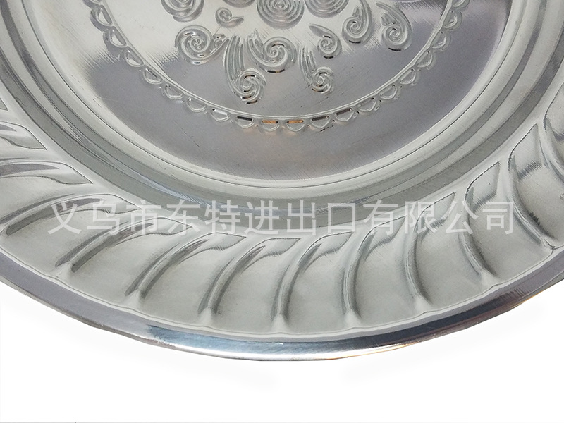 厂家直销不锈钢菜盘压花玉兰盘印花家用多用百合花盘外贸热销盘子详情图7
