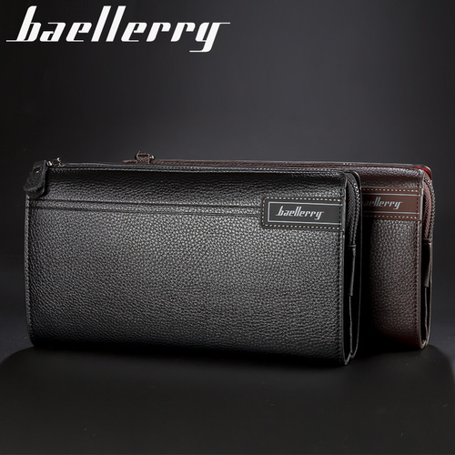 New men's leather clutch business casual large capacity pebbled zipper men's bag handbag wallet clutch bag