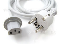 浙江锦婷供应欧洲白色插头线欧规电源线10A/16A延长线VDE系列C13