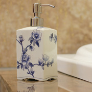 定制创意礼品新中式手绘陶瓷洗手液瓶方形洗手液瓶可DIY图样