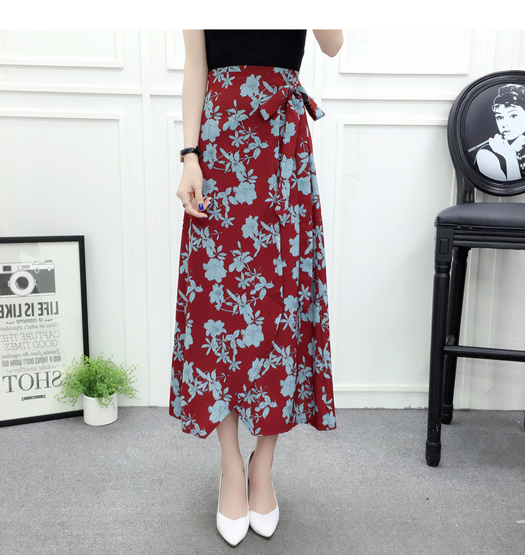 印花开叉裹身裙_2017夏季多种穿法一片式印花