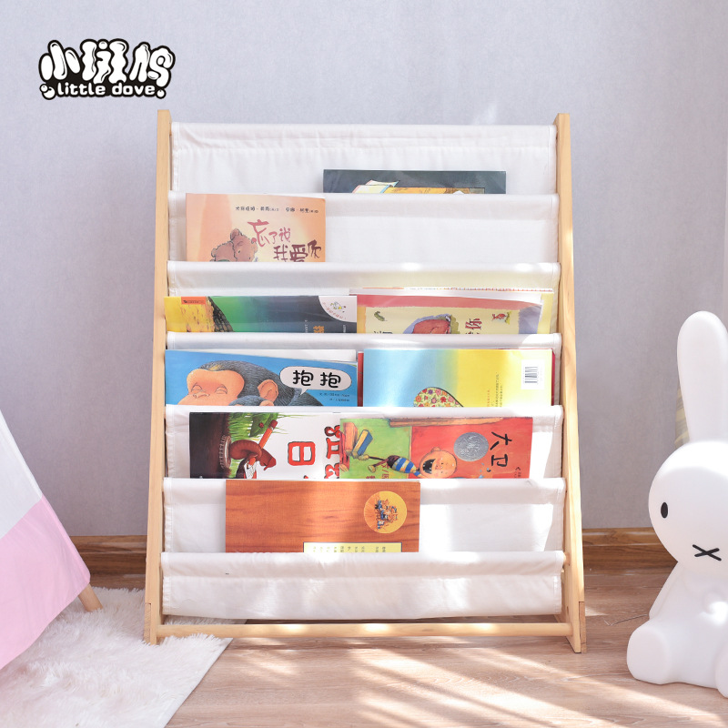 Children&#39;s Bookshelf kindergarten baby Solid wood bookcase Storage cabinet Cartoon Picture book bookshelf Bookcase simple and easy Storage racks