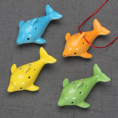 Dolphin Ocarina, 6-hole Dolphin Ocarina, Alto A-C Key, Beginner’s Ocarina for Students, 12698 Ceramic Craft Ornament