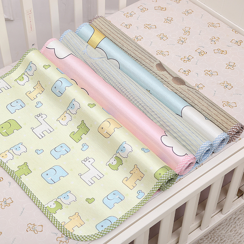 厂家直销夏季儿童凉席 宝宝床冰丝童席二件套 婴幼儿园凉席子批发