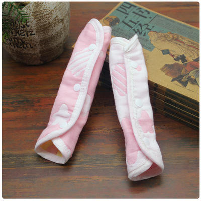 2018新品婴幼儿护肩  餐椅推车安全软套护腿带蘑菇6层纱布口水巾|ru