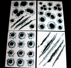 Modified car decorative stickers to cover scratches, creative personalized text, waterproof pull-up body stickers, bullet hole car stickers