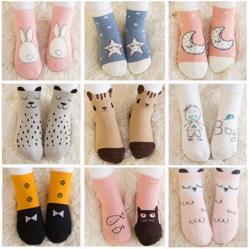 Baby Socks pure cotton Dispensing non-slip Spring and autumn season men and women Children's socks new pattern Cartoon Jacquard weave baby Floor socks