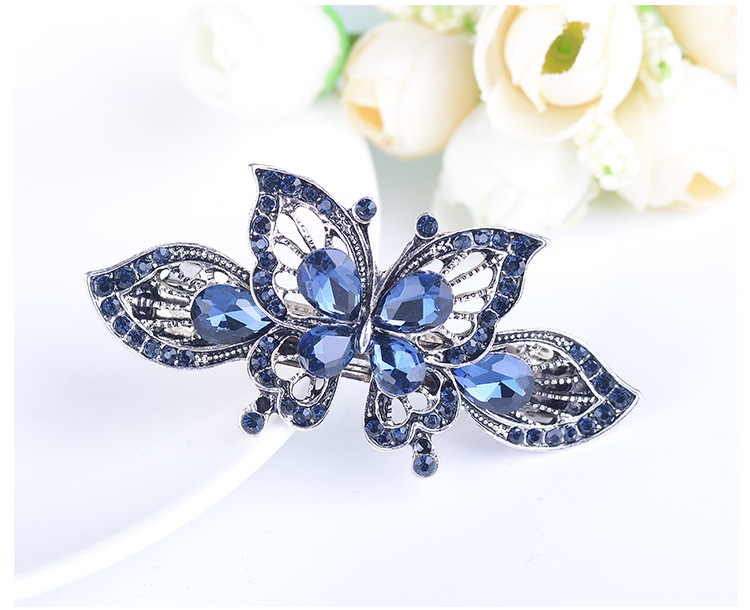 Leaf, Butterfly, Bow Knot Pattern Women'S Gender Simple Style Leaf Butterfly Bow Knot Alloy Inlay Rhinestones Hair Clip 1 Piece