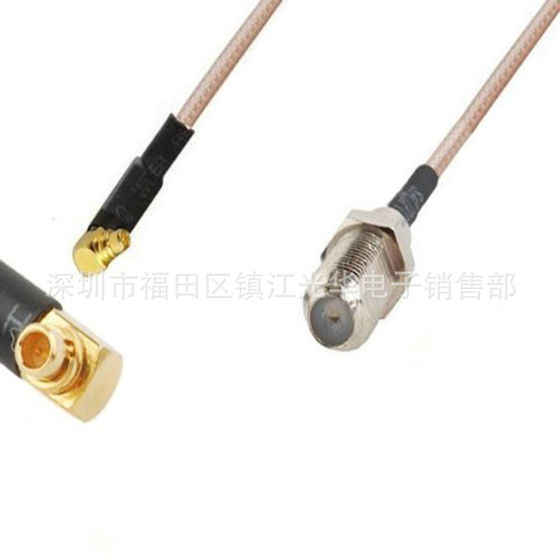 RF射頻同軸連接線（F母頭轉MMCX彎公頭）FK轉MMCXJW接RG316線