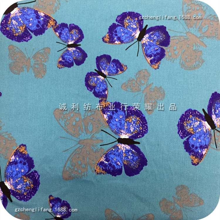 欧美女装连衣裙印花  全棉斜纹弹力印花布 裤装印花面料现货供应