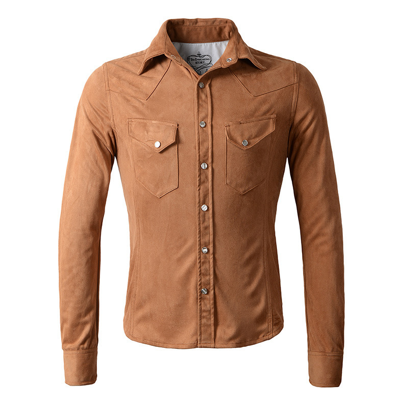 OEM ebay AliExpress foreign trade long sleeve men's shirt Japanese solid color French cufflinks shirt Japanese original