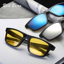 四片裝偏光太陽鏡磁吸套鏡 新款TR90近視眼鏡架運動款套鏡框