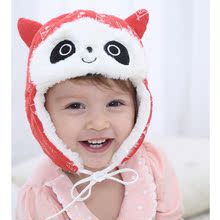 現貨冬季新款兒童冬帽加絨護耳帽小熊貓保暖雷峰帽 護耳棒球帽