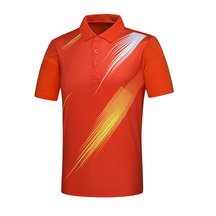 热升华运动短袖polo衫翻领男装速干吸汗面料透气训练服定制