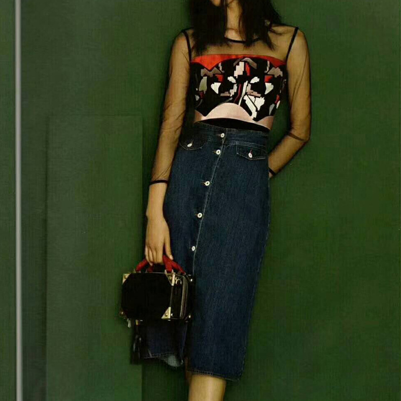 太平茑连衣裙2021秋新款七分荷叶袖雪纺裙专柜正品折扣女装 走份