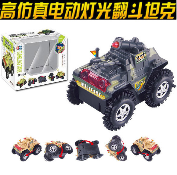 Children's tank dump truck fast stunt electric tank electric dump truck luminous toy car wholesale