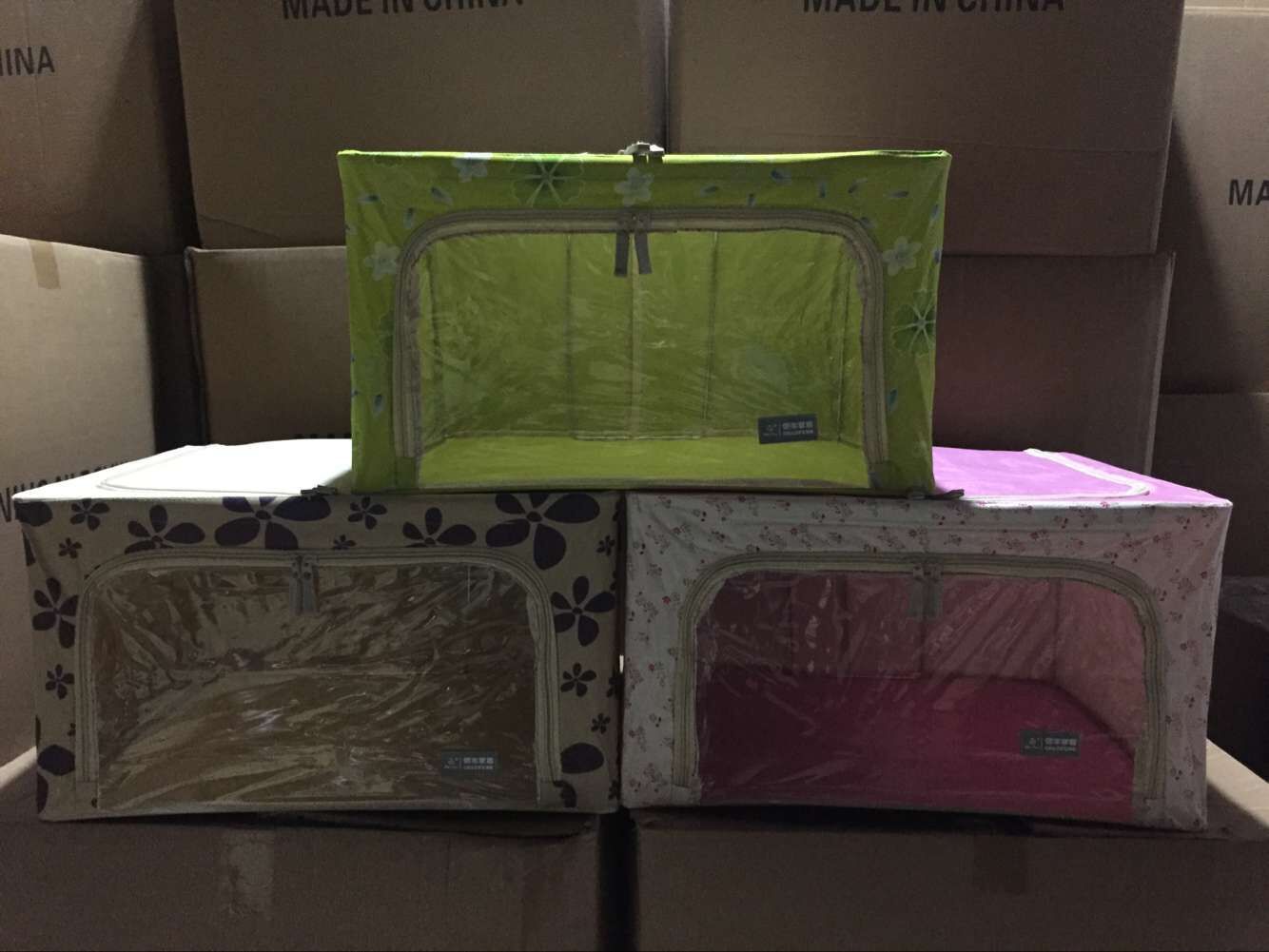 Japan and South Korea oxford Storage Cabernet Box Iron frame Clothing FOLDING Storage Manufactor Direct selling Handle Stock