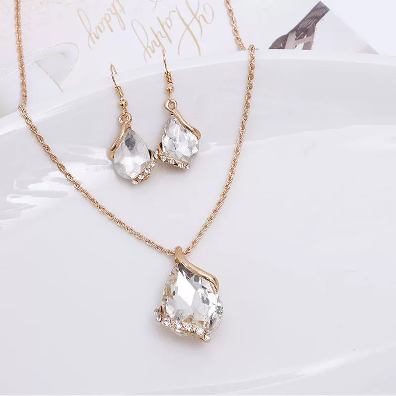 Стеклянный набор из бриллиантов, ожерелье, цепочка, Aliexpress